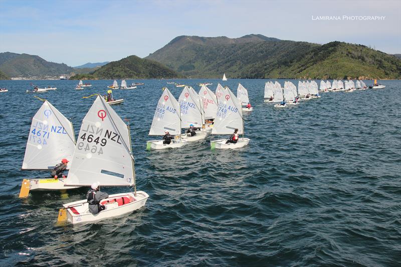 Start line - Day 3 - Toyota NZ Optimist National Championships - April 2, 2018 - photo © Lamirana Photography