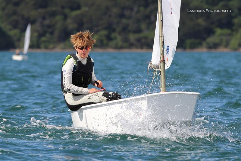 Wilbur Stanley Worser Bay – Cool Hair - Day 3 - Toyota NZ Optimist National Championships - April 2, 2018 - photo © Lamirana Photography