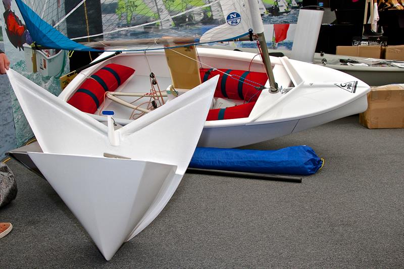 O-Pro bow kit in the foreground - the hull joint can just been seen in the background image photo copyright Richard Gladwell taken at  and featuring the Optimist class