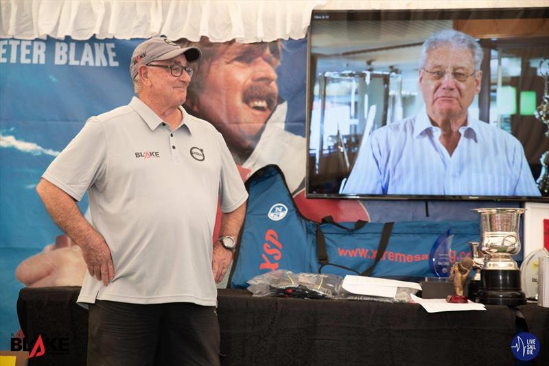 Peter Montgomery announces the winner of the Peter Montgomery trophy - Harold Bennett - 2018 Sir Peter Blake Regatta - Prize Giving photo copyright Lissa Reyden - Live Sail Die taken at Torbay Sailing Club and featuring the Optimist class