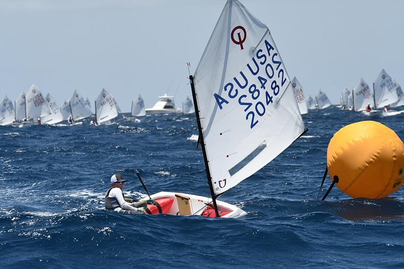 The USA's Griggs Diemar, winner of the 27th International Optimist Regatta, presented by EMS Virgin Islands photo copyright Dean Barnes taken at St. Thomas Yacht Club and featuring the Optimist class