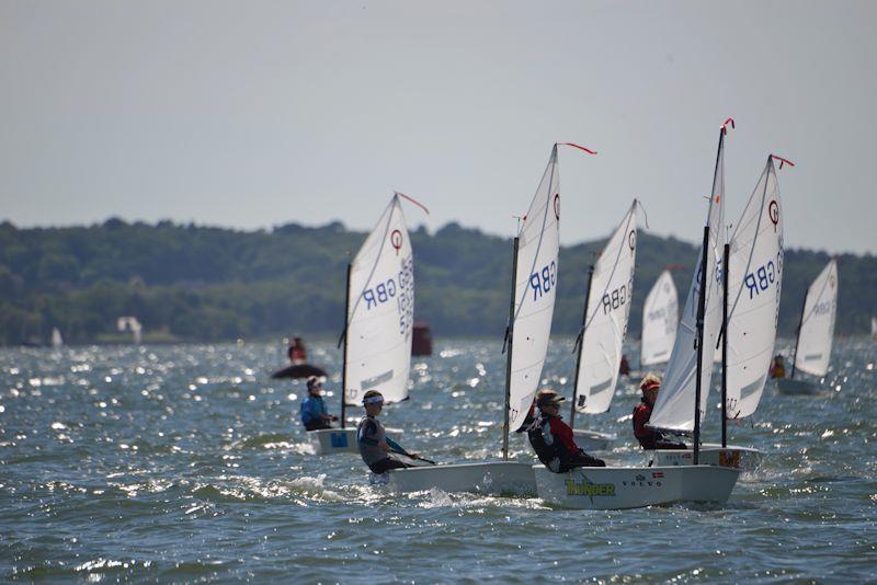 Regatta Fleet approach the finish in the IOCA Southern Area Championships at Parkstone photo copyright Rob McCormick taken at Parkstone Yacht Club and featuring the Optimist class