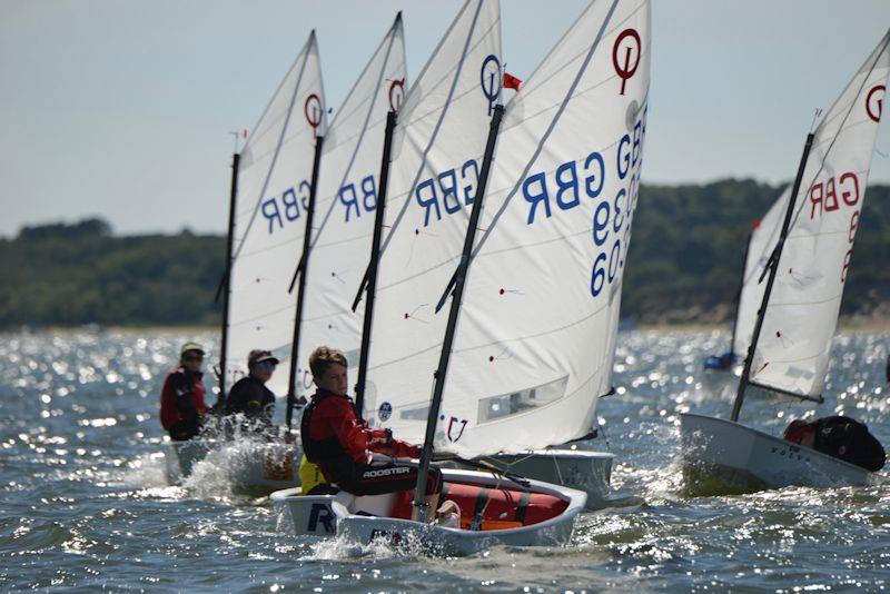 Main fleet battle on the layline in the IOCA Southern Area Championships at Parkstone photo copyright Rob McCormick taken at Parkstone Yacht Club and featuring the Optimist class