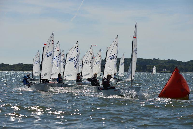 Rounding the windward mark in the IOCA Southern Area Championships at Parkstone photo copyright Rob McCormick taken at Parkstone Yacht Club and featuring the Optimist class