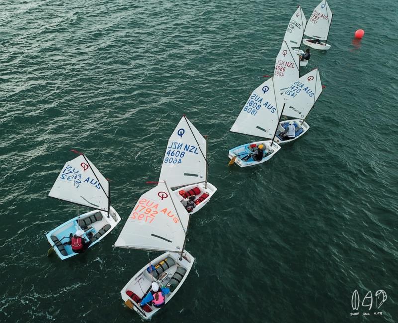 Day 2 - 2019 Musto Queensland Youth Regatta photo copyright Mitchell Pearson / SurfSailKite taken at Royal Queensland Yacht Squadron and featuring the Optimist class