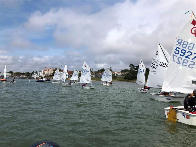 Coached Regatta fleet fun in Kipper Pond during the Optimist open meeting at Warsash photo copyright Roger Cerrato taken at Warsash Sailing Club and featuring the Optimist class