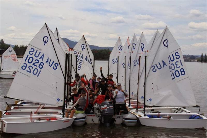 Optimists at the ACT Dinghy Championships in 2016 photo copyright Harry Fisher taken at Royal Yacht Club of Victoria and featuring the Optimist class