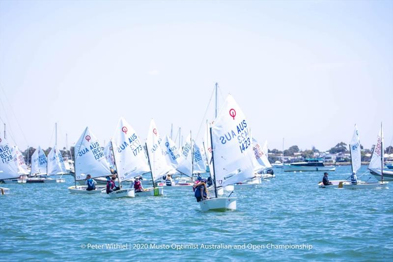 Plenty of sailors took to the water with the rest of the regatta still to be sailed - 2020 Musto Optimist Australian and Open Championship, Day 1 photo copyright Peter Withiel taken at Royal Yacht Club of Victoria and featuring the Optimist class