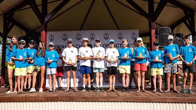 The winners of the Australian Optimist Teams Racing Championships were crowned at the opening ceremony - 2020 Musto Optimist Australian and Open Championship photo copyright Drew Malcolm taken at Royal Yacht Club of Victoria and featuring the Optimist class