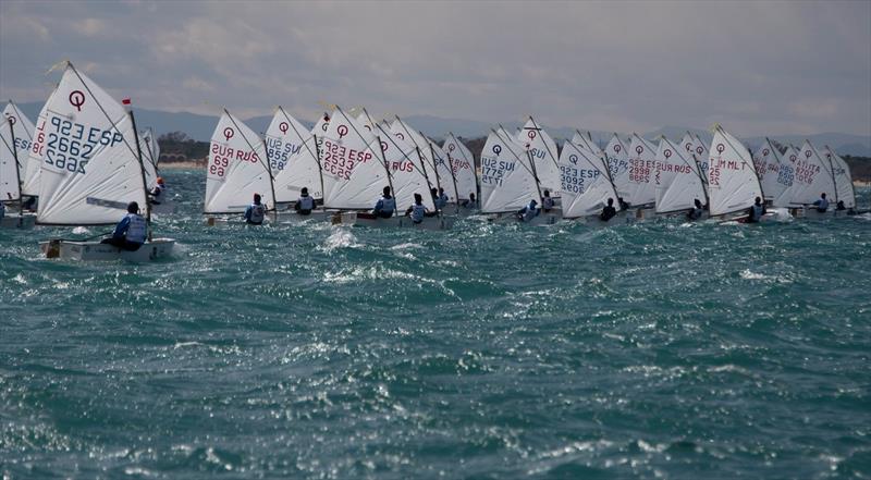 OptiOrange Valencia 2020 photo copyright Denis Razumovic taken at Real Club Nautico Valencia and featuring the Optimist class