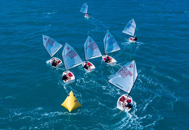 Optis sailing downwind - RenaissanceRe Junior Gold Cup photo copyright John Singleton taken at Royal Bermuda Yacht Club and featuring the Optimist class