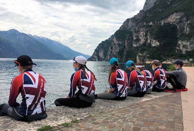 GBR sailors gather their thoughts for the Optimist Youth Centenary Regatta at Lake Garda photo copyright Anette Soyer taken at Fraglia Vela Riva and featuring the Optimist class