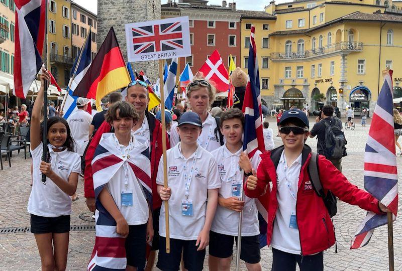 GBR Optimist Team at the 2021 World Championship in Garda photo copyright Richard Edwards taken at Fraglia Vela Riva and featuring the Optimist class