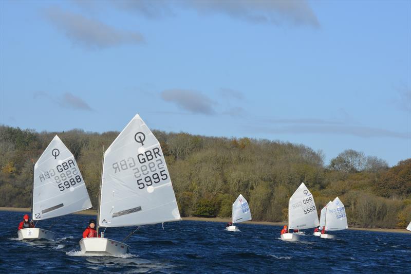 Downwind during the Optimist Winter Championship at Rutland - photo © Stephen Wright
