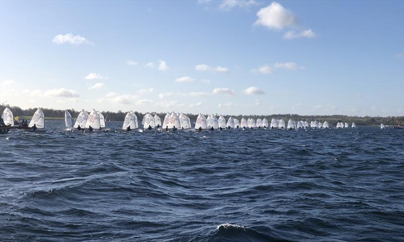 Main fleet start during the Optimist Winter Championship at Rutland - photo © Jon Smith