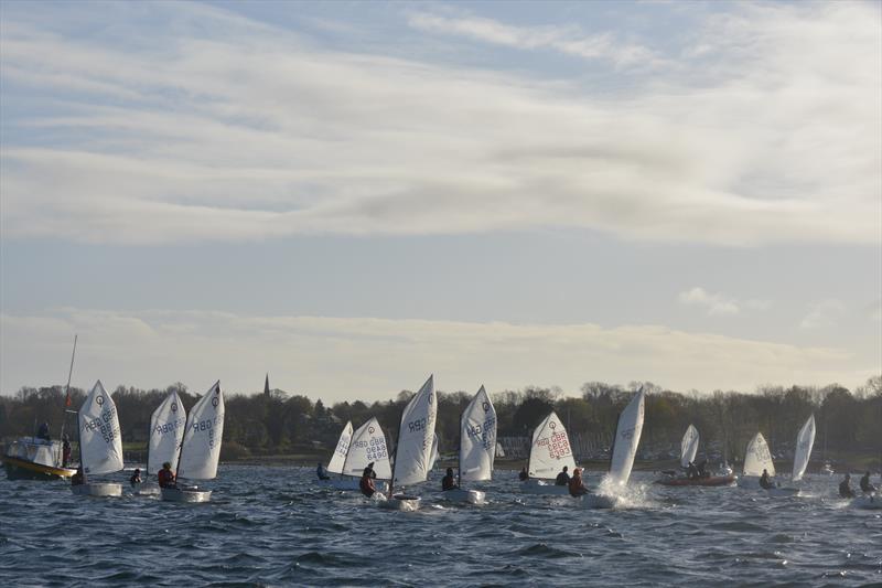 Regatta fleet start during the Optimist Winter Championship at Rutland - photo © Stephen Wright