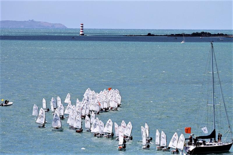 Optimists about to start a race off Rangitoto Island - Wakatere Boating Club photo copyright Wakatere BC taken at Wakatere Boating Club and featuring the Optimist class