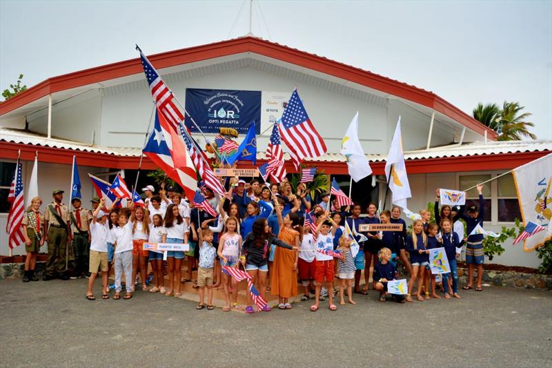 Nearly 100 junior sailors are racing in the 2022 International Optimist Regatta photo copyright Dean Barnes taken at St. Thomas Yacht Club and featuring the Optimist class