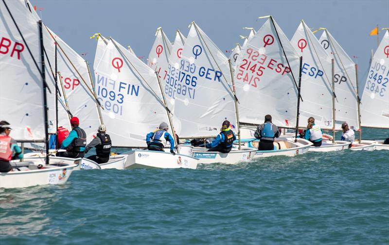 OptiOrange Valencia 2023, day 1 photo copyright Pep Portas / RCNV taken at Real Club Nautico Valencia and featuring the Optimist class