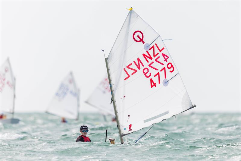 Nelsen Meacham - Day 4 - 2023 Toyota Optimist NZ Nationals - Wakatere BC - April 10, 2023 photo copyright Adam Mustill taken at Wakatere Boating Club and featuring the Optimist class