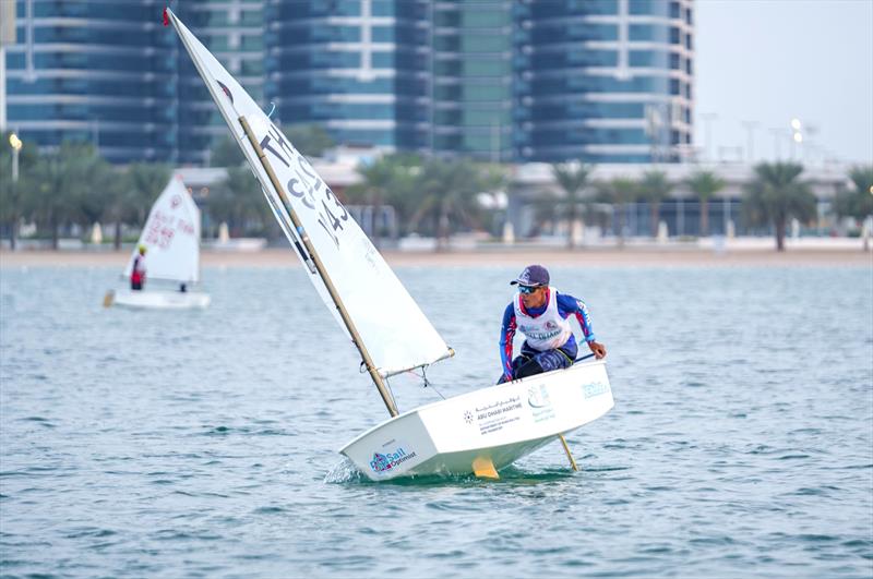 Chanatip Tongglum - runner up in the Asian standings at the 2023 Optimist Asian and Oceanian Championship photo copyright Craig Strydom taken at Abu Dhabi Marine Sports Club and featuring the Optimist class