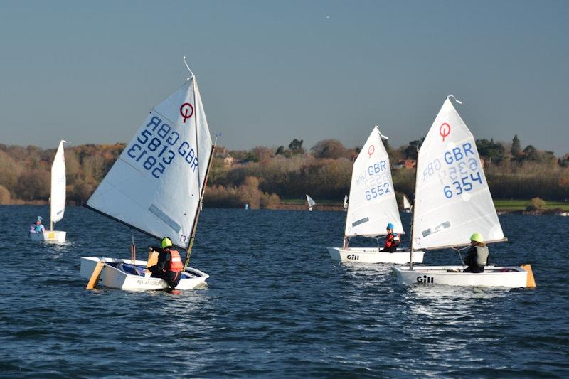 Felix Palmer Ward heading downwind - IOCA Optimist Winter Championships at Draycote photo copyright Stephen Wright taken at Draycote Water Sailing Club and featuring the Optimist class