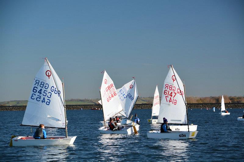 Welsh Team mates Alice Atkin and Gracie Allsop - IOCA Optimist Winter Championships at Draycote photo copyright Stephen Wright taken at Draycote Water Sailing Club and featuring the Optimist class