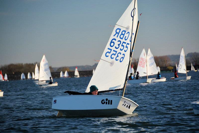 Roll tacks to keep warm  - IOCA Optimist Winter Championships at Draycote photo copyright Stephen Wright taken at Draycote Water Sailing Club and featuring the Optimist class