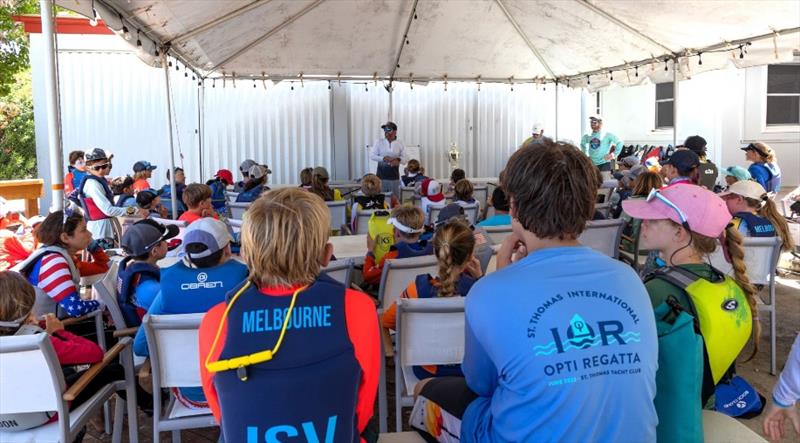 TOTE Clinic underway at the St. Thomas Yacht Club for the 2023 IOR photo copyright Matias Capizzano taken at St. Thomas Yacht Club and featuring the Optimist class