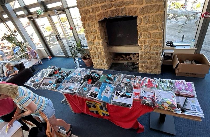 Magic Marine UK Optimist open meeting at Hayling Island - just one of the tables of prizes - photo © James Ward