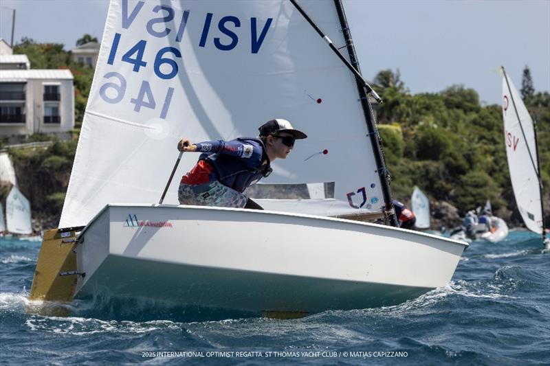 USVI's Finn Hodgins, one of the USVI sailors participating in the Team Racing Championships today photo copyright Matias Capizzano taken at St. Thomas Yacht Club and featuring the Optimist class