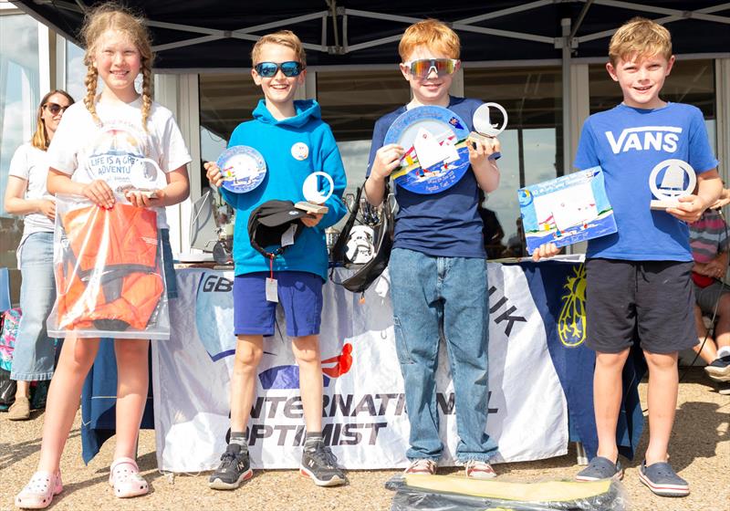 Racing Regatta fleet prizewinners - Gill Optimist Early Summer Championships at Brightlingsea - photo © Paul Sanwell / OPP