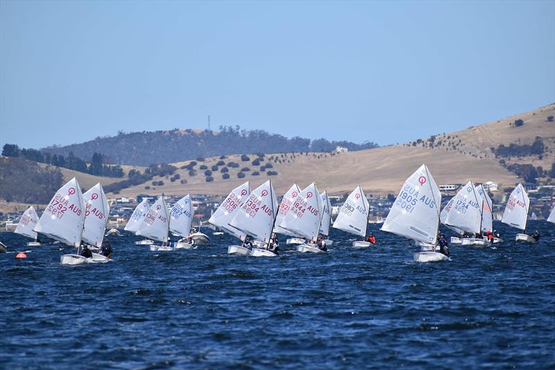 150 Optimist dinghy sailors will be on the water in Hobart this week - photo © Jane Austin