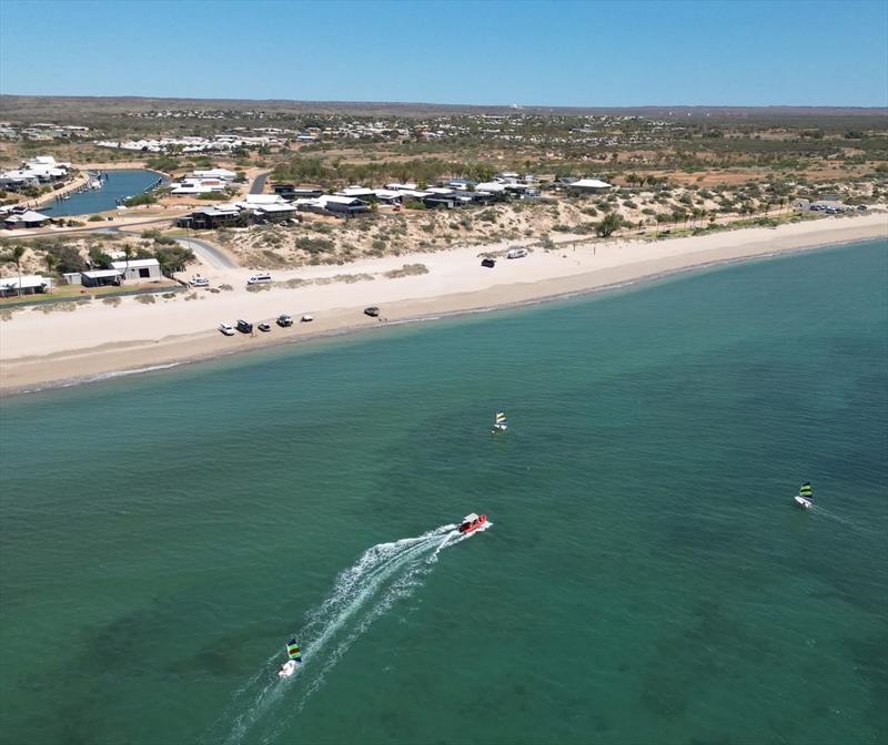 Aerial view of the Club and town beach EYC - photo © Exmouth Yacht Club