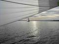 A view from Dark Star, Jonathan and Libby McKee's Riptide 44, on the 2025 Three Tree Point Race © David Schmidt