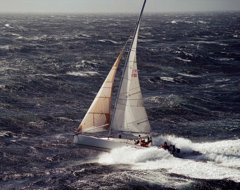 Wild Thing skippered by Grant Wharington blasts across Bass Strait in the 1990 Melbourne Hobart Race photo copyright Richard Bennett taken at  and featuring the ORC class
