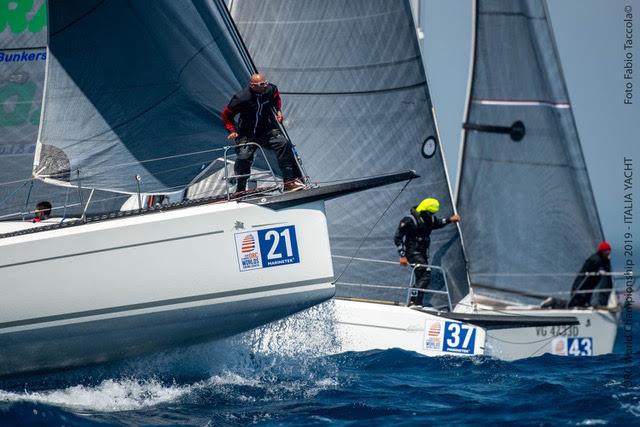 Big seas on the Class C start line - 2019 D-Marin ORC World Championship photo copyright Fabio Taccola taken at  and featuring the ORC class