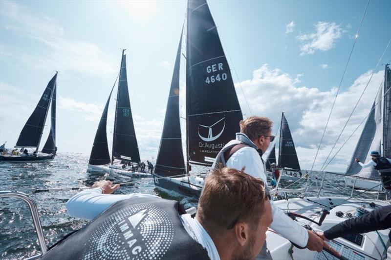 Close start line action in a practice start in the highly contentious Class C from on board Marcus Schiermann's Italia 9.98 Immac Fram - SSAB ORC European Championship 2019 - photo © Felix Diemer