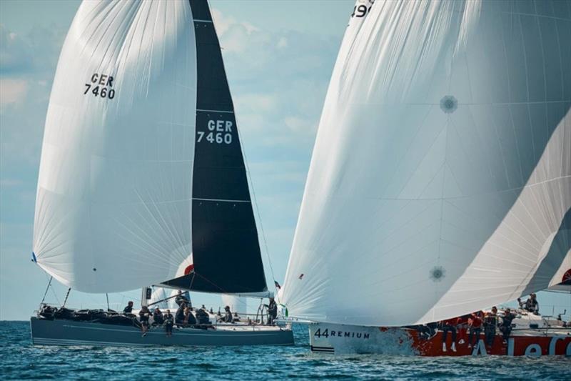 Class B series leader Halbtrocken opted for a symmetrical spinnaker while fellow X-41 Premium flies an a-sail - 2019 SSAB ORC European Championship, Day 2 photo copyright Felix Diemer taken at  and featuring the ORC class