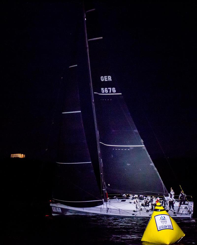 Monohull line honours for the RAFALE team in the AEGEAN 600 photo copyright Nikos Alevromytis/HORC AEGEAN 600 taken at Hellenic Offshore Racing Club and featuring the ORC class