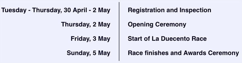 The event schedule for 2024 photo copyright Offshore Racing Congress taken at  and featuring the ORC class