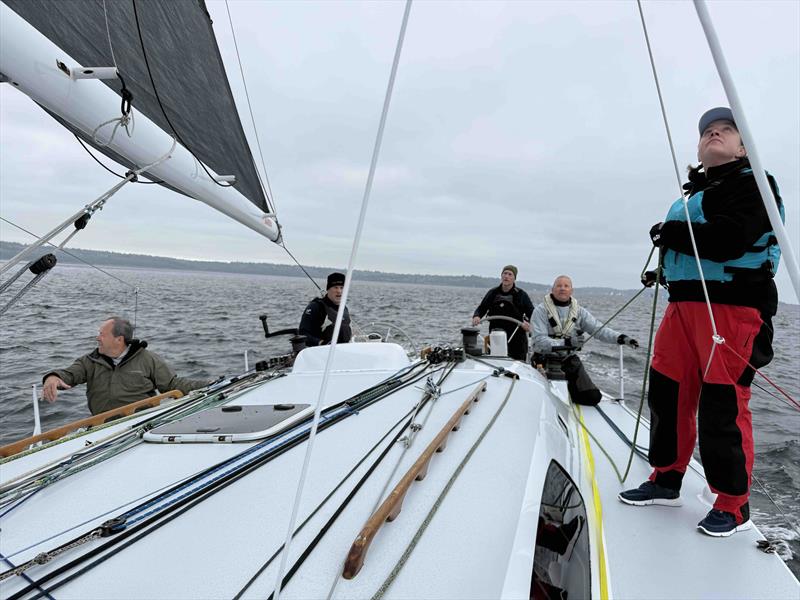 Downhill sailing sailing near the start of the Seattle Yacht Club's 2025 Protection Island Race aboard Dark Star, Jonathan and Libby McKee's Riptide 44 photo copyright David Schmidt taken at Seattle Yacht Club and featuring the ORC class