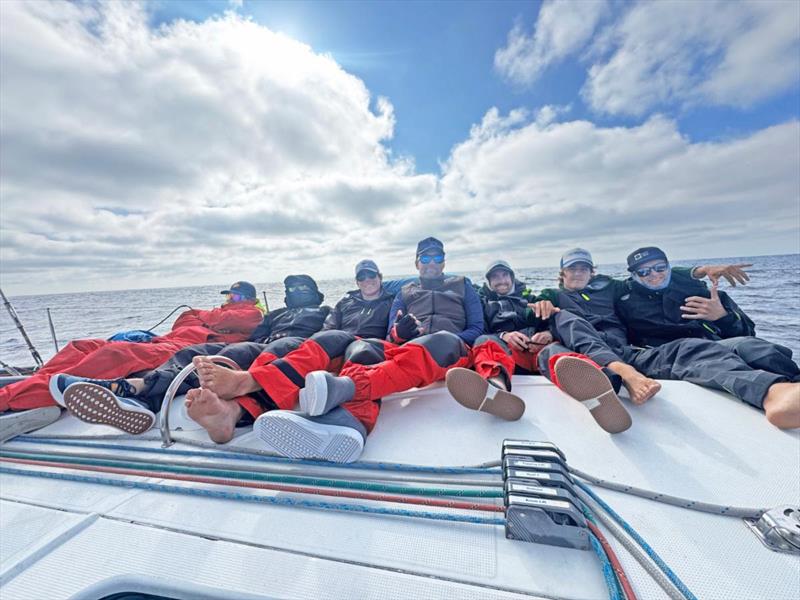 Macondo's crew takes a moment for a selfie at sea in the Transpac 2025 - photo © Macondo