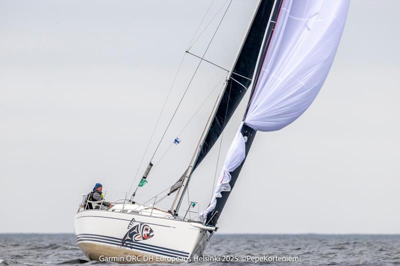 MASU (EST), X-34 with the father-son team of Andrus and Angus Aarna - Long Offshore Race - Garmin ORC DH European Championship Helsinki 2025 photo copyright Pepe Korteniemi taken at Helsingfors Segelklubb and featuring the ORC class