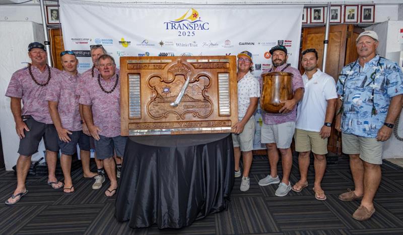 Transpac 2025 - The crew of Bryon Ehrhart's Lucky, winners of the 2025 Barn Door Trophy photo copyright Stephen Cloutier taken at Transpacific Yacht Club and featuring the ORC class