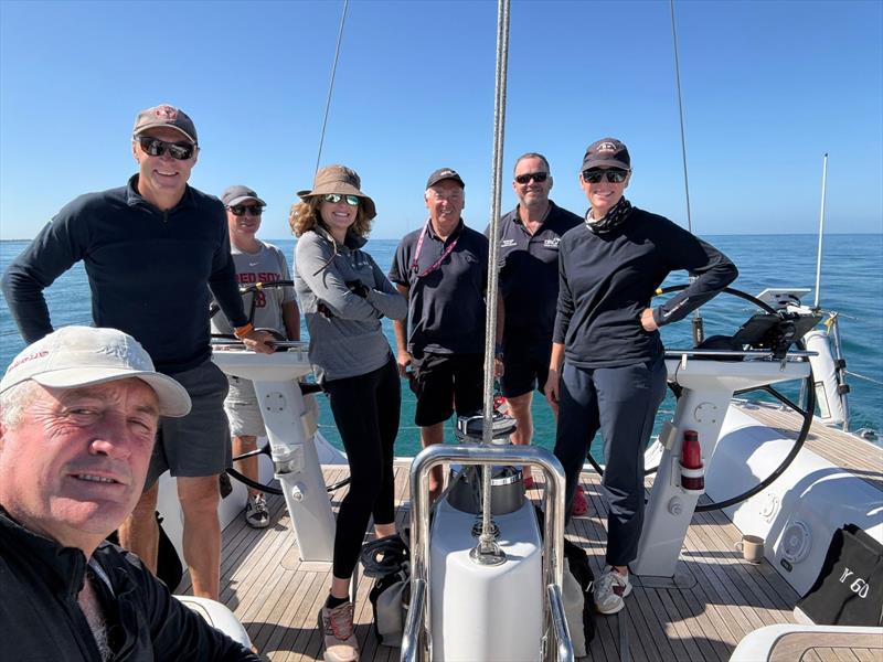 The crew of Belle relaxing prior to the start of the Melbourne to King Island Ocean Yacht Race - photo © Belle
