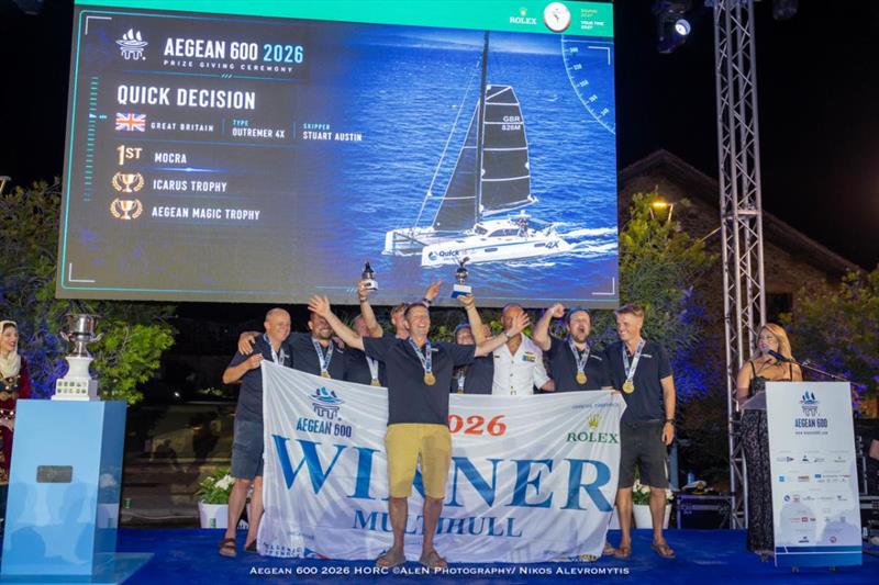 Stuart Austin's Outremer 4x QUICK DECISION (GBR), winner of the MOCRA division and the Icarus Trophy photo copyright Nikos Alevromytis / Alen Photography taken at Hellenic Offshore Racing Club and featuring the ORC class
