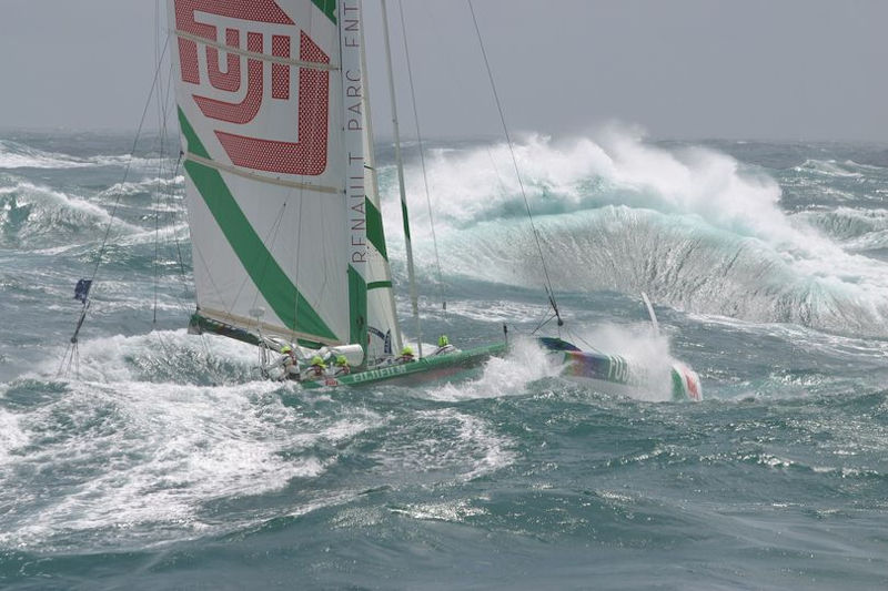 French sailor Loïck Peyron, in a very special stretch of water called 'Le trou du diable' photo copyright Gilles Martin-Raget taken at  and featuring the ORMA 60 class