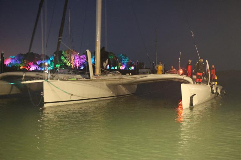 Rex at OConnell Wharf - Brisbane to Gladstone Multihull Yacht Race photo copyright Chris Dewar taken at Multihull Yacht Club Queensland and featuring the ORMA 60 class