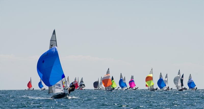 The 2021 Champions leading the fleet at Tenby  photo copyright Alistair Mackay taken at Tenby Sailing Club and featuring the Osprey class